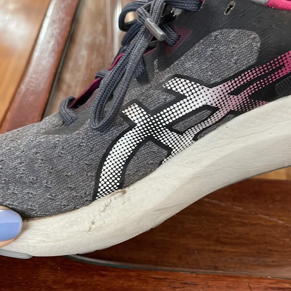 ASICS Size 7.5 GEL-Pulse 13 Gray / Pink / White Running Shoes - Picture 6 of 6